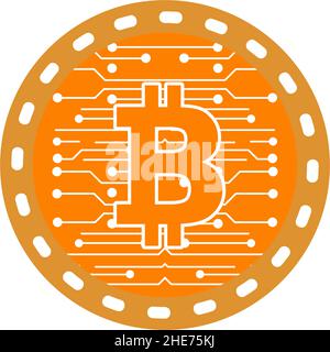Einfaches Bitcoin Symbol Vektor Symbol Logo Design Stock Vektor