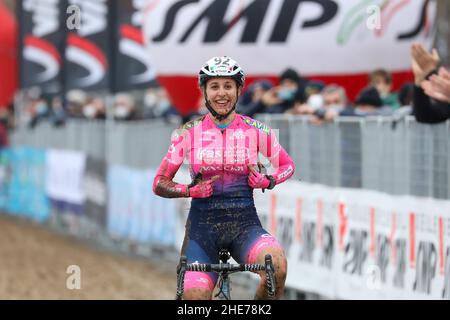 Variano Di Basiliano, Italien. 09th Januar 2022. Silvia PERISCO (FAS AIRPORT SERVICES) während der Italienischen Ciclocross Meisterschaft 2022 - Damen Elite, Cyclocross in Variano di Basiliano, Italien, Januar 09 2022 Kredit: Unabhängige Fotoagentur/Alamy Live News Stockfoto