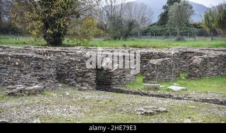 Antica città romana di Luni, sistema idrico Stockfoto