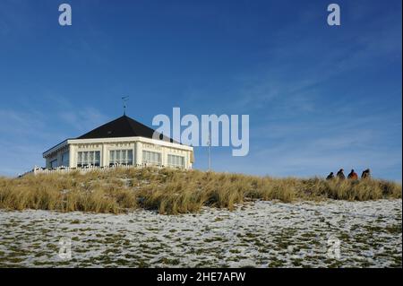 Marienhöhe, Café von 1868 auf der Düne Marienhöhe am Weststrand, Winter, Norderney, Ostfriesische Inseln, Reg.-Bez. Weser-Ems, Landkreis Aurisch, Nied Stockfoto