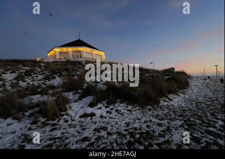 Marienhöhe, Café von 1868 auf der Düne Marienhöhe am Weststrand, Winter, Norderney, Ostfriesische Inseln, Reg.-Bez. Weser-Ems, Landkreis Aurisch, Nied Stockfoto