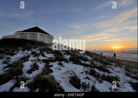 Marienhöhe, Café von 1868 auf der Düne Marienhöhe am Weststrand, Winter, Norderney, Ostfriesische Inseln, Reg.-Bez. Weser-Ems, Landkreis Aurisch, Nied Stockfoto