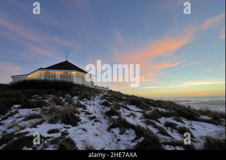 Marienhöhe, Café von 1868 auf der Düne Marienhöhe am Weststrand, Winter, Norderney, Ostfriesische Inseln, Reg.-Bez. Weser-Ems, Landkreis Aurisch, Nied Stockfoto