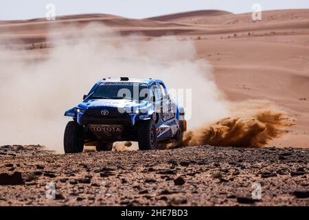 217 Ten Brinke Bernhard (nld), Delaunay Sébastien (Fra), Overdrive Toyota, Toyota Hilux Overdrive, Auto FIA T1/T2, W2RC, Aktion während der Etappe 7 der Rallye Dakar 2022 zwischen Riad und Al Dawadimi, am 9th 2022. Januar in Al Dawadimi, Saudi-Arabien - Foto Florent Gooden / DPPI Stockfoto