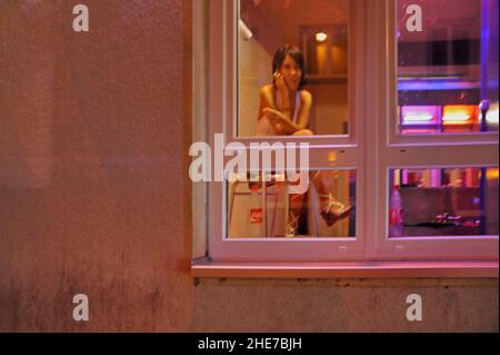 Antoniusstraße, Rotlichtviertel, Aachen, Nordrhein-Westfalen, Deutschland, Europa | Antoniusstraße, Rotlichtbezirk, Aachen, Nordrhein-Westfalen, Stockfoto