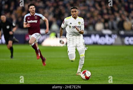 London, Großbritannien. 9th Januar 2022. London, Großbritannien, 9th. Januar 2022Raphinha (Leeds) während des West Ham gegen Leeds Emirates FA Cup 3rd im London Stadium Stratford. Quelle: MARTIN DALTON/Alamy Live News Stockfoto