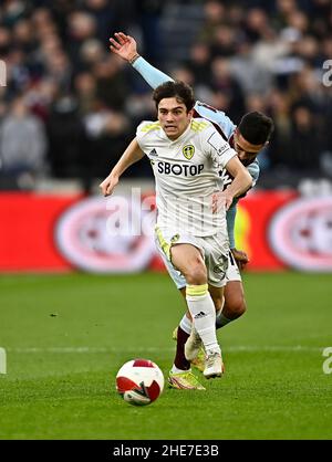 London, Großbritannien. 9th Januar 2022. London Großbritannien 9th. Januar 2022Daniel James (Leeds) während des West Ham gegen Leeds Emirates FA Cup 3rd im London Stadium Stratford. Quelle: MARTIN DALTON/Alamy Live News Stockfoto