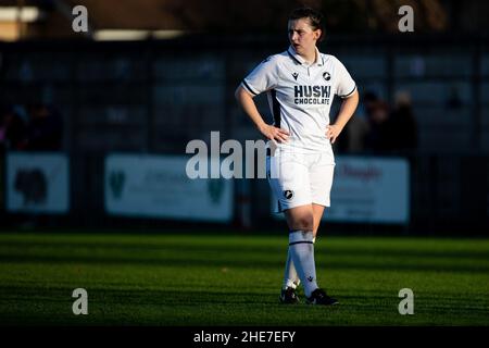 London, Großbritannien. 09th Januar 2022. Jordan Butler (5 Millwall) beim Premier-Spiel der Frauen in London und South East zwischen Dulwich Hamlet und Millwall Lionesses auf dem Champion Hill in London, England. Liam Asman/SPP Credit: SPP Sport Press Photo. /Alamy Live News Stockfoto