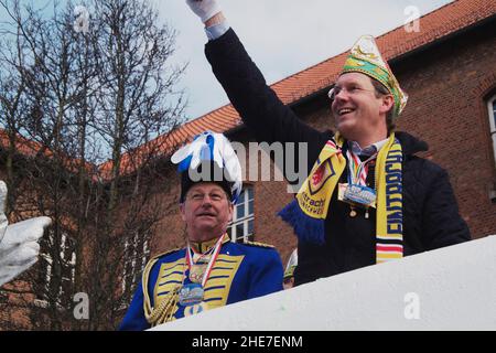 Karnevalsumzug in Braunschweig am 18. Februar 2007, hier mit dem niedersächsischen Ministerpräsidenten Christian Wulff; Veranstalter: Komitee Braunsch Stockfoto