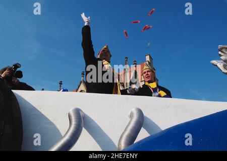 Karnevalsumzug in Braunschweig am 18. Februar 2007, hier mit dem niedersächsischen Ministerpräsidenten Christian Wulff; Veranstalter: Komitee Braunsch Stockfoto