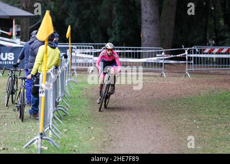 Variano Di Basiliano, Italien. 09th Januar 2022. Silvia PERISCO (FAS AIRPORT SERVICES) während der Italienischen Ciclocross Meisterschaft 2022 - Damen Elite, Cyclocross in Variano di Basiliano, Italien, Januar 09 2022 Kredit: Unabhängige Fotoagentur/Alamy Live News Stockfoto