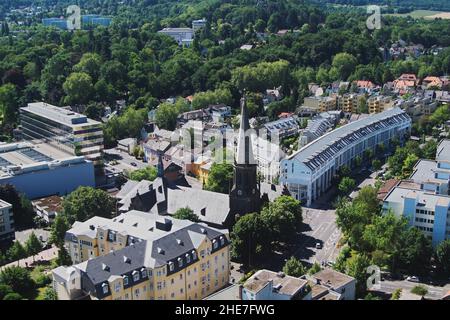 Blick von der Godesburg Ruine auf die Stadt, Bad Godesberg, NRW, Deutschland, Europa | Blick von der Godesburg auf die Stadt, Bad Godesberg, Nord Rh Stockfoto