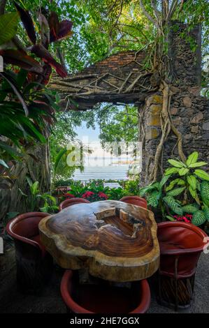 Lalaxtli Restaurant, Chacala, Riveria Nayarit, Mexiko. Stockfoto