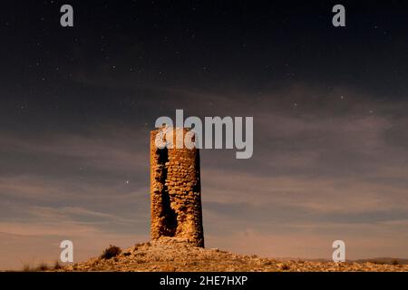 Salzturm in Orce, Granada. Stockfoto