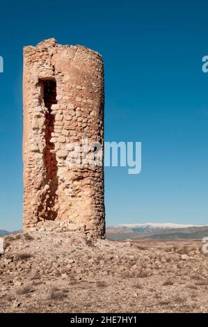 Salzturm in Orce, Granada. Stockfoto