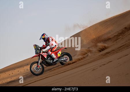 03 Sunderland Sam (aus), GasGas Factory Racing, KTM 450 Rally Factory Replica, Moto, W2RC, Action während der Etappe 7 der Rallye Dakar 2022 zwischen Riad und Al Dawadimi, am 9th 2022. Januar in Al Dawadimi, Saudi-Arabien - Foto: Gigi Soldano/DPPI/LiveMedia Stockfoto