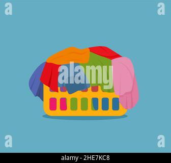 Vektorgrafik Wäschekorb in flacher Ausführung. EPS 10 Stock Vektor