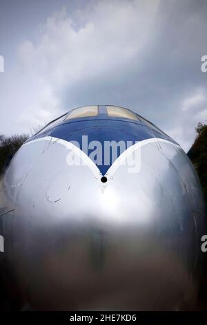 Nase des Vintage DeHavilland Comet 4 Jet Airliner Flugsimulator Stockfoto