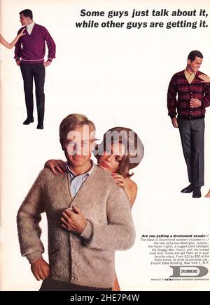 Werbespot der Ausgabe des „Playboy“-Magazins vom September 1965, USA Stockfoto