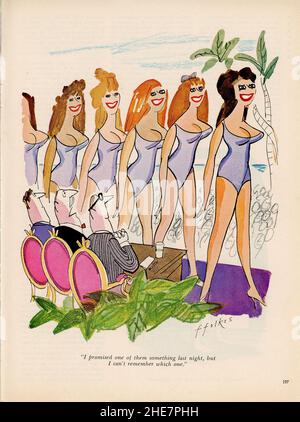 Vintage September 1965 'Playboy' Zeitschrift Ausgabe Karikatur, USA Stockfoto