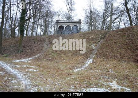 Böttcherberg in Berlin-Wannsee, Deutschland - 9. Januar 2022. Stockfoto