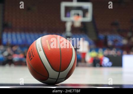 Mailand, Italien. 09th Januar 2022. Ball während der AX Armani Exchange Milano vs Bertram Derthona Tortona, Italienischer Basketball Eine Serie Meisterschaft in Mailand, Italien, Januar 09 2022 Kredit: Unabhängige Fotoagentur/Alamy Live News Stockfoto