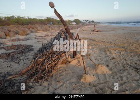 Bech Shelter am Kekaha Beach auf der Westseite von Kauai Stockfoto