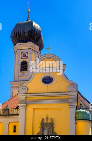 St. Nikolaus Kirche in Immenstadt, Allgäu, Bayern, Deutschland Stockfoto