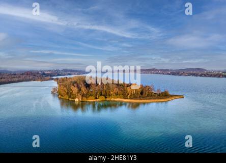 Mausinsel im Wörthsee, Bayern, Deutschland Stockfoto