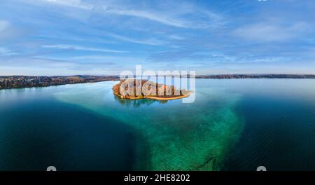 Mausinsel im Wörthsee, Bayern, Deutschland Stockfoto