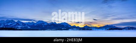 Hopfensee im Winter, Allgau, Schwaben, Deutschland Stockfoto