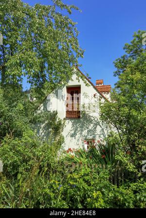 Historische Hostelhäuser in München, Bayern, Deutschland Stockfoto