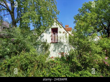 Historische Hostelhäuser in München, Bayern, Deutschland Stockfoto