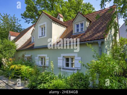 Historische Hostelhäuser in München, Bayern, Deutschland Stockfoto