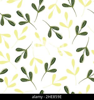 Muster mit Blättern auf transparentem Hintergrund Stock Vektor