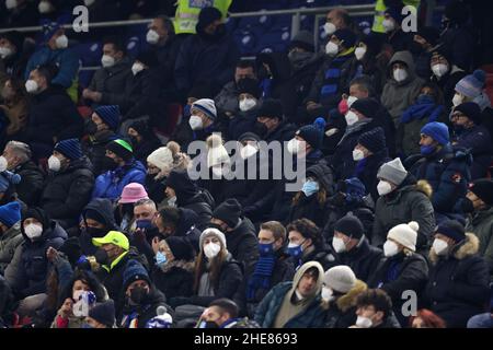 Mailand, Italien, 9th. Januar 2022. FC Internazionale Fans beim Spiel der Serie A in Giuseppe Meazza, Mailand. Bildnachweis sollte lauten: Jonathan Moscrop / Sportimage Kredit: Sportimage/Alamy Live News Stockfoto