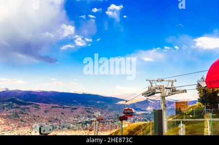 Mi Teleferico, Stadttransitsystem der Seilbahn in La Paz, Bolivien Stockfoto