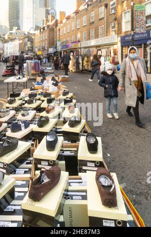 Petticoat Lane Market, Whitechapel, Aldgate, London England Stockfoto