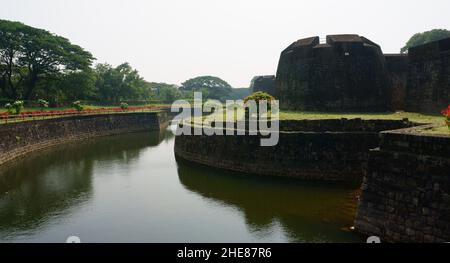 Blick auf das Fort Palakkad, das 1766 n. Chr. von Hyder Ali gefangen genommen wurde. Stockfoto