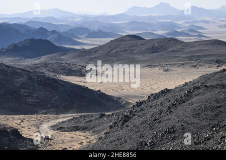 Al Dawadimi, Saudi-Arabien. 09th Januar 2022. 229 Chabot Ronan (Fra), Pillot Gilles (Fra), Overdrive Toyota, Toyota Hilux Overdrive, Auto FIA T1/T2, Aktion während der Etappe 7 der Rallye Dakar 2022 zwischen Riad und Al Dawadimi, am 9th 2022. Januar in Al Dawadimi, Saudi-Arabien - Foto: Eric Vargiolu/DPPI/LiveMedia Kredit: Unabhängige Fotoagentur/Alamy Live News Stockfoto