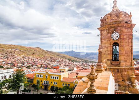 Potosi Luftaufnahme von der San Lorenzo Kirche, Bolivien Stockfoto