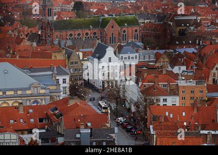 Blick über die Stadt Brügge in Belgien Stockfoto