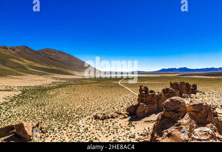 Siloli Wüste in Altiplano. Bolivien, Südamerika. Stockfoto