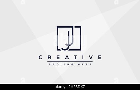 Design-Vorlage für abstraktes Monogramm mit J-Logo-Symbol. Minimalist J JJ Creative Initial basierte Vektor OJ Vorlage Stock Vektor