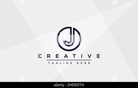 Design-Vorlage für abstraktes Monogramm mit J-Logo-Symbol. Minimalist J JJ Creative Initial basierte Vektor OJ Vorlage Stock Vektor