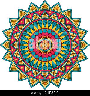 Farbe floralen Mandala, Vektor-Illustration Stock Vektor