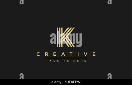 Abstraktes Monogramm Buchstabe K Logo Designkonzept. Minimalist k KK kreative Initial basierte Vektor-Symbol-Vorlage. Symbol Für Grafisches Alphabet Stock Vektor