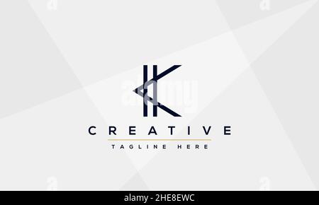 Abstraktes Monogramm Buchstabe K Logo Designkonzept. Minimalist k KK kreative Initial basierte Vektor-Symbol-Vorlage. Symbol Für Grafisches Alphabet Stock Vektor