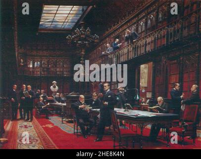 Salón de lectura de la Biblioteca del Senado en febrero de 1917. Stockfoto