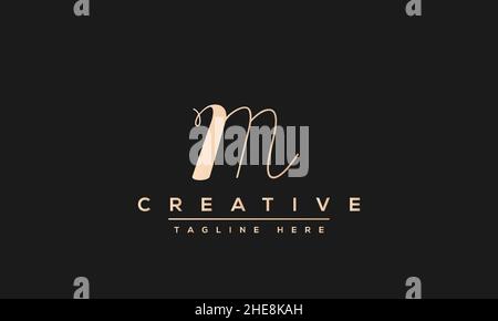 Einzigartiges modernes, kreatives, elegantes Buchstaben-M-Logo oder VEKTOR-Monogramm-Symbol MIT MM-Initialen Stock Vektor